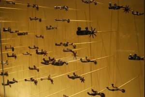 The creative wall of spurs at the Briscoe in San Antonio, Texas