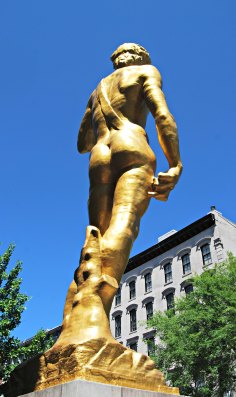 Gold Statue of David in downtown Louisville, Kentucky