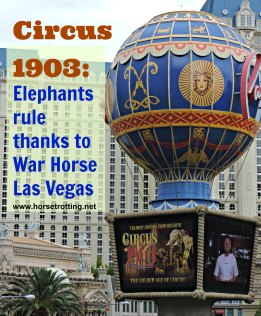 Balloon outside the Paris Hotel in Las Vegas advertising Circus 1903 - horsetrotting