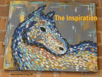 abstract horse painting at Pinot's Pallete